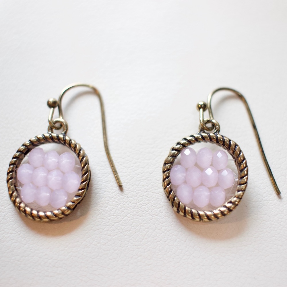 Circle Stone Mini Beaded Earrings